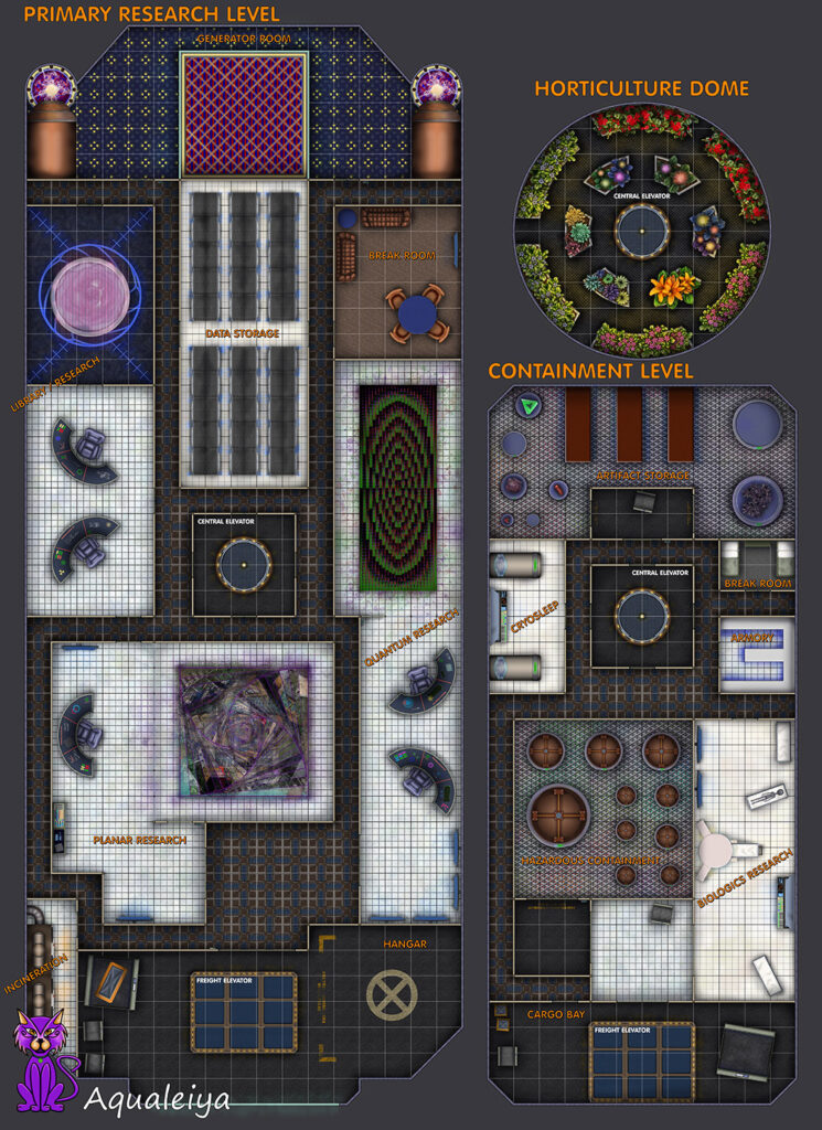 Orbital Research Platform Battlemap with labels