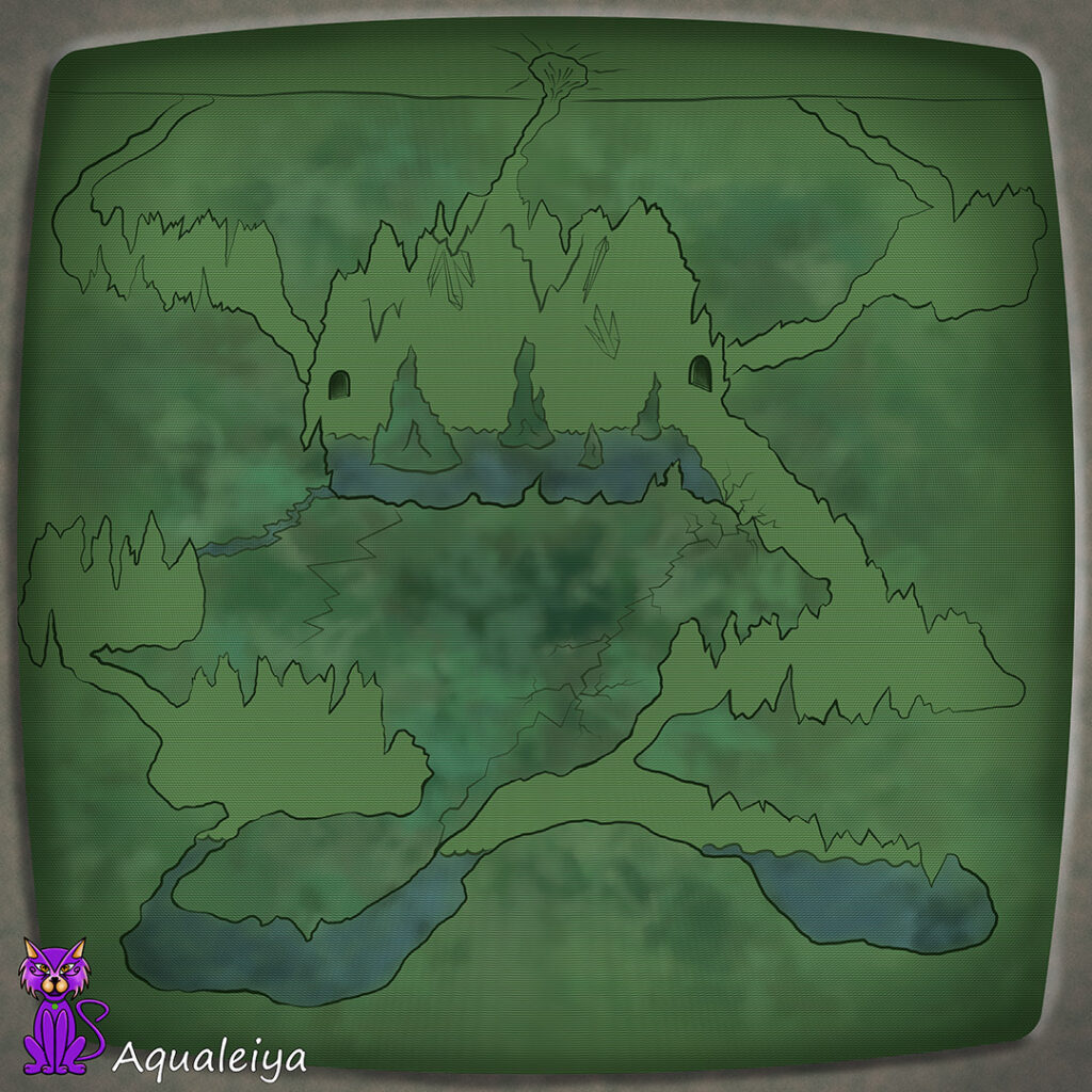 Limestone Cave Mine Sci-Fi adventure map with monitor overlay and no labels